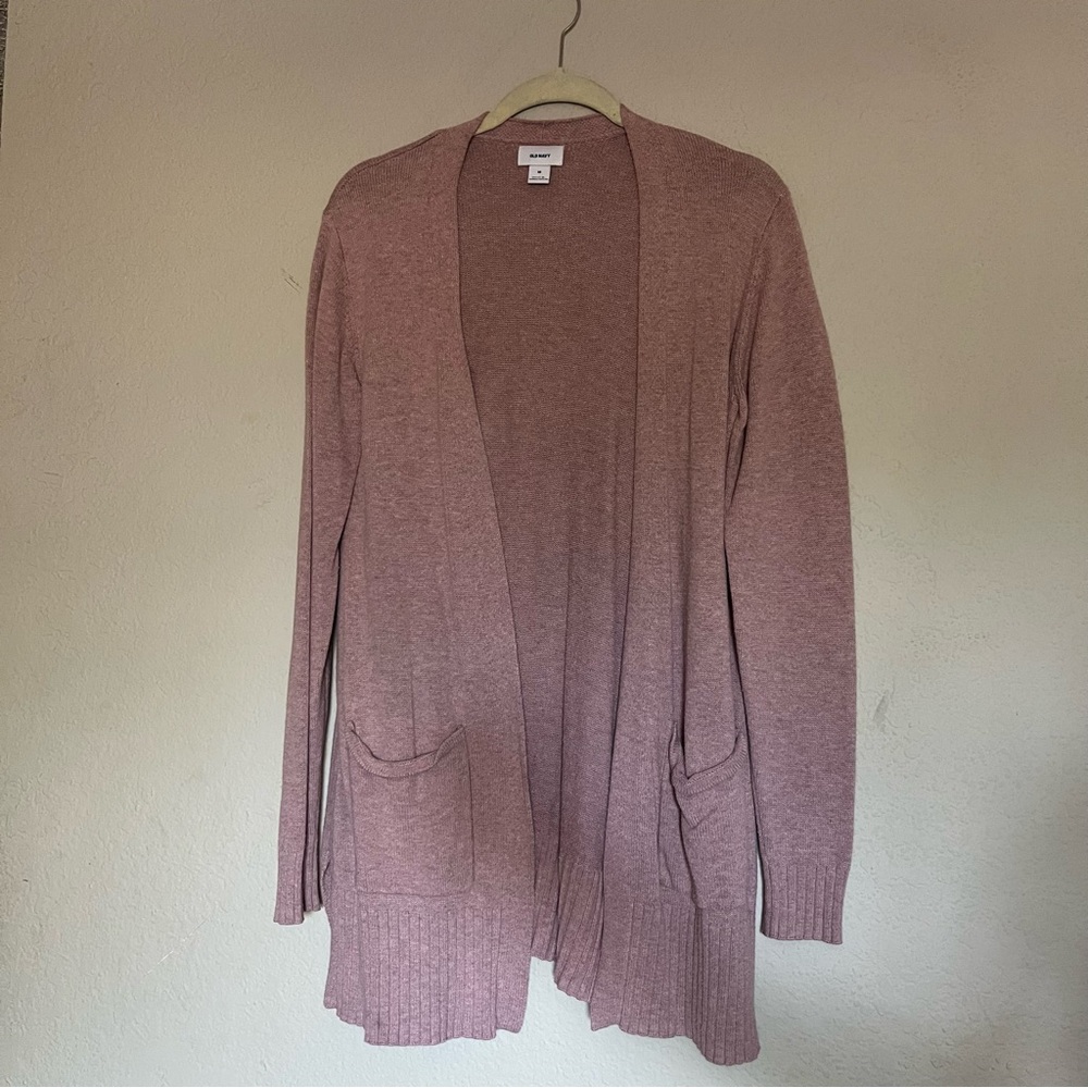 Mauve cardigan with pockets